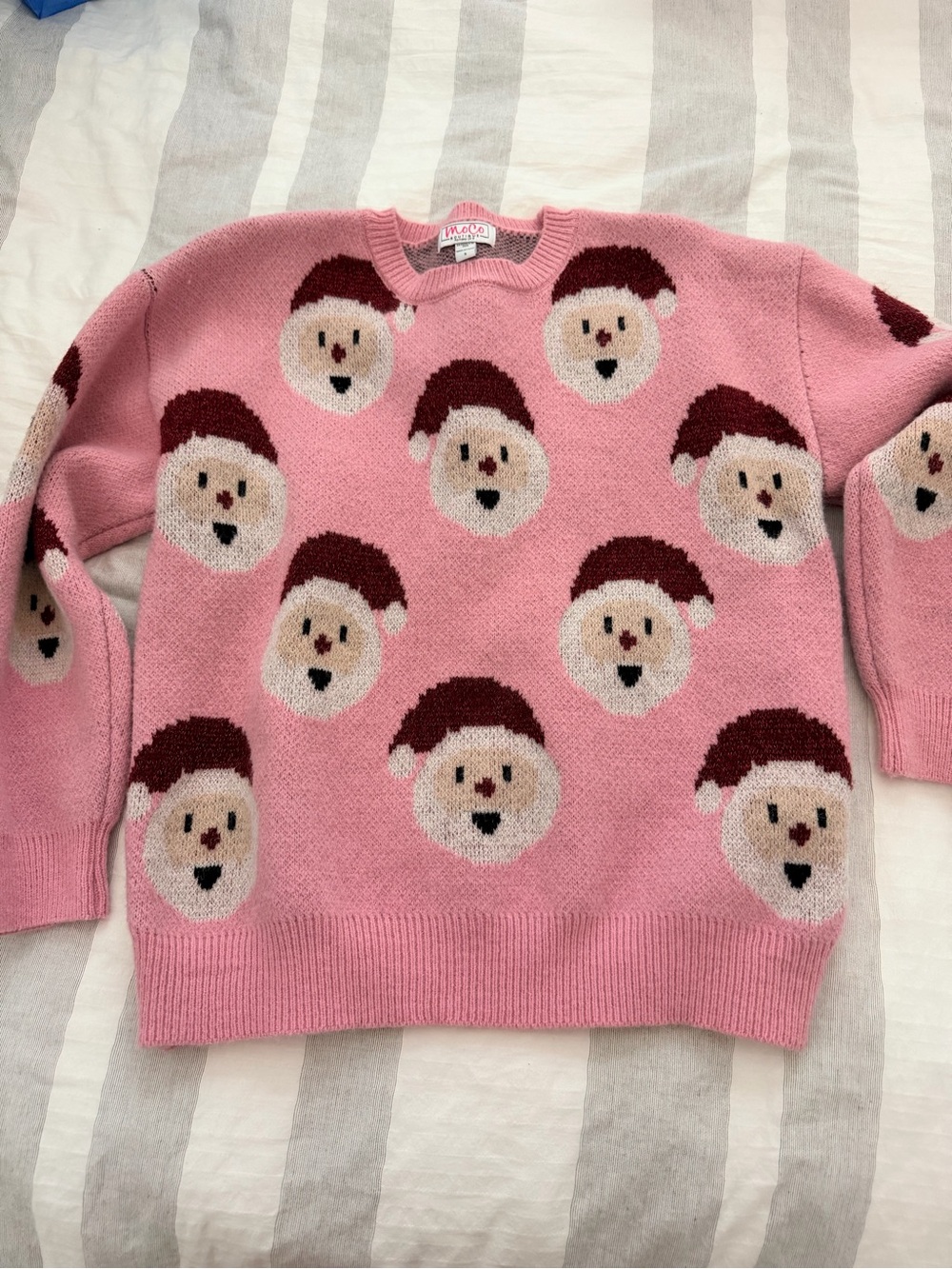 Pink Holiday Santa Sweater